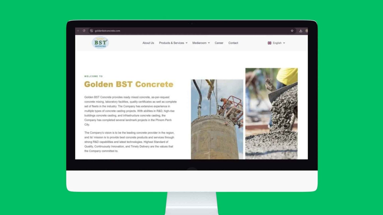 Golden BST Concrete – Web & Digital Platform Development